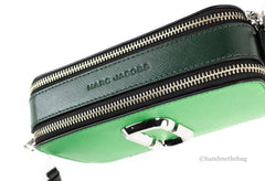 Marc Jacobs The Studded Snapshot Saffiano Leather Fern Green Shoulder Handbag