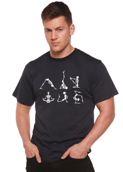 Halloween Skeleton Namaste Men's Bamboo Viscose/Organic Cotton Short Sleeve Graphic T-Shirt